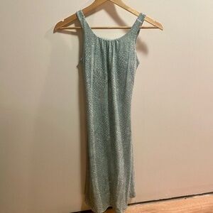 Prana Skypath Dress. Blue and Grey print. XS